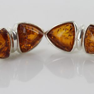 Modern German Baltic Amber Stud Earrings 925 Silver Handmade ST0006 RRP£25.00!!!