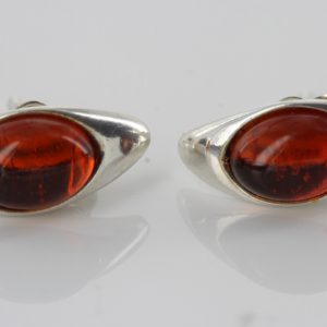 Classic German Baltic Amber Stud Earrings 925 Silver Handmade ST0007 RRP£15.00!!!