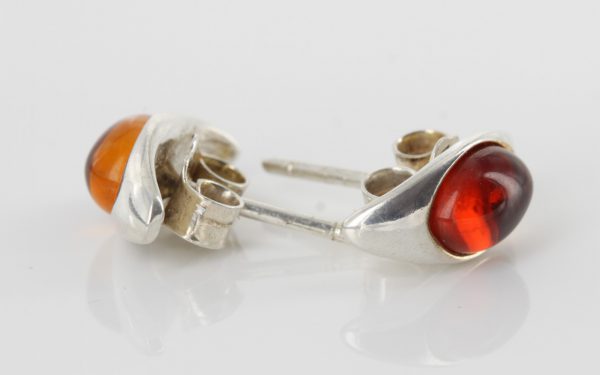 Classic German Baltic Amber Stud Earrings 925 Silver Handmade ST0007 RRP£15.00!!!