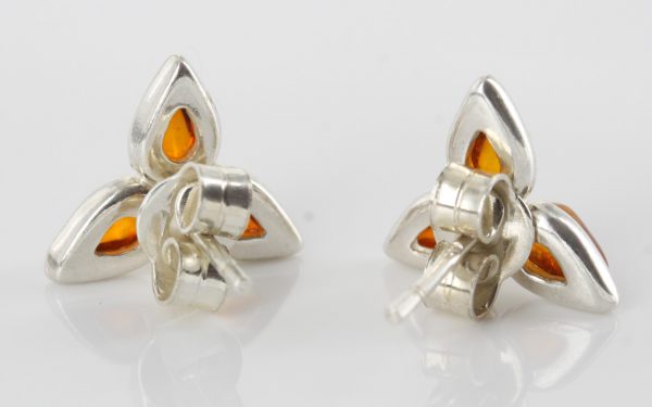 Classic Baltic Amber Stud Earrings 925 Silver Handmade ST0008 RRP£18.00!!!