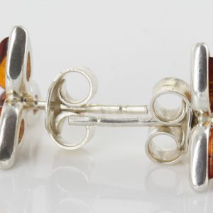 Classic Baltic Amber Stud Earrings 925 Silver Handmade ST0008 RRP£18.00!!!