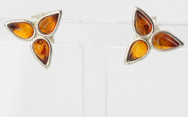 Classic Baltic Amber Stud Earrings 925 Silver Handmade ST0008 RRP£18.00!!!