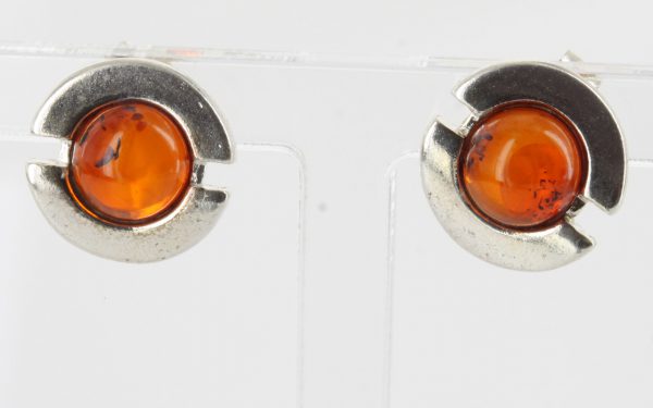 Classic German Baltic Amber Stud Earrings 925 Silver Handmade ST0012 RRP£20!!!