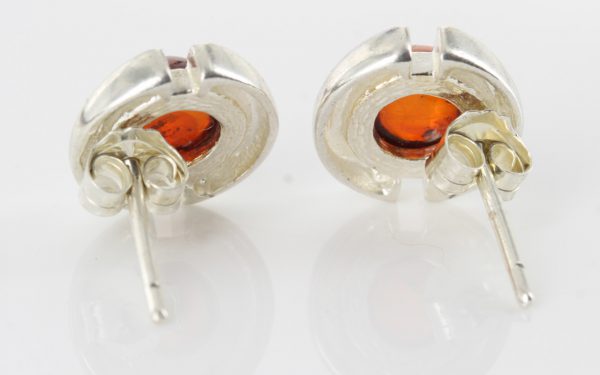 Classic German Baltic Amber Stud Earrings 925 Silver Handmade ST0012 RRP£20!!!