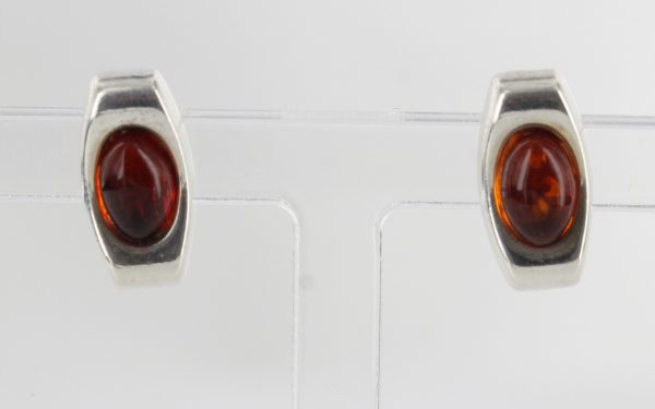 Modern German Baltic Amber Stud Earrings 925 Silver ST0014 RRP£20!!!