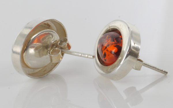 German Baltic Amber Classic Stud Earrings 925 Handmade ST0019 RRP£30!!!