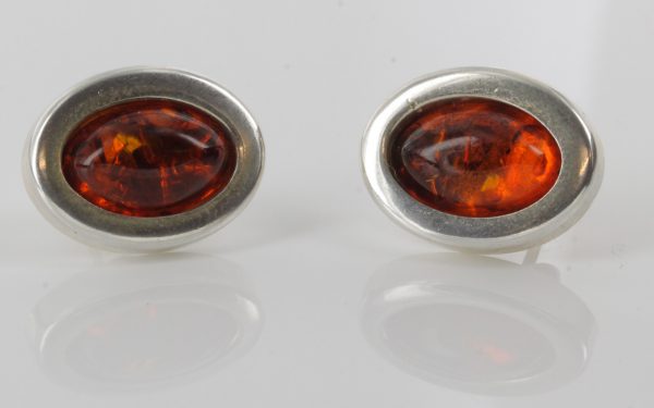 German Baltic Amber Classic Stud Earrings 925 Handmade ST0019 RRP£30!!!