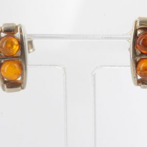 Modern German Baltic Amber Handmade Stud Earrings 925 Silver ST0020 RRP£18!!!