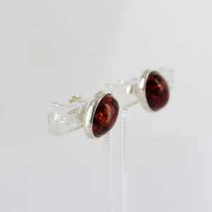 German Baltic Amber Classic Stud Earrings 925 Silver Handmade ST0025 RRP£20!!!