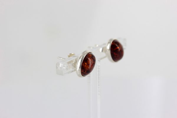 German Baltic Amber Classic Stud Earrings 925 Silver Handmade ST0025 RRP£20!!!