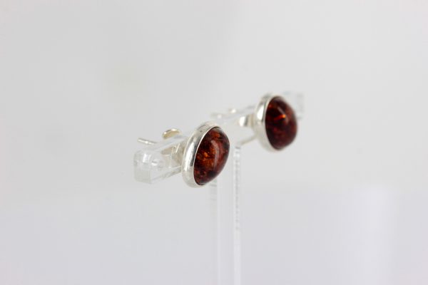 German Baltic Amber Classic Stud Earrings 925 Silver Handmade ST0025 RRP£20!!!