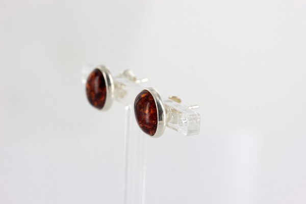 German Baltic Amber Classic Stud Earrings 925 Silver Handmade ST0025 RRP£20!!!