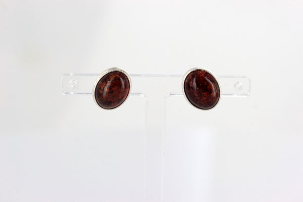 German Baltic Amber Classic Stud Earrings 925 Silver Handmade ST0025 RRP£20!!!