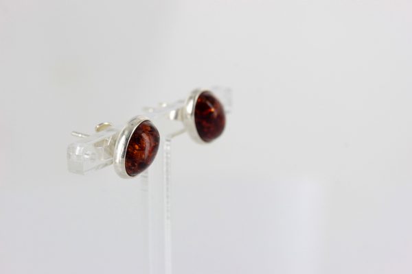 German Baltic Amber Classic Stud Earrings 925 Silver Handmade ST0025 RRP£20!!!