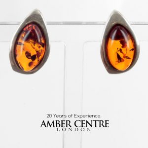 Classic German Baltic Amber Handmade Stud Earrings 925 Silver ST0028 RRP£49!!!