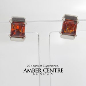 Modern German Baltic Amber Handmade Stud Earrings 925 Silver Stud ST0029 RRP£20!!!