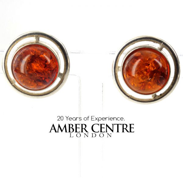 Classic German Baltic Amber Handmade Stud Earrings 925 Silver ST0031 RRP£ 39!!!