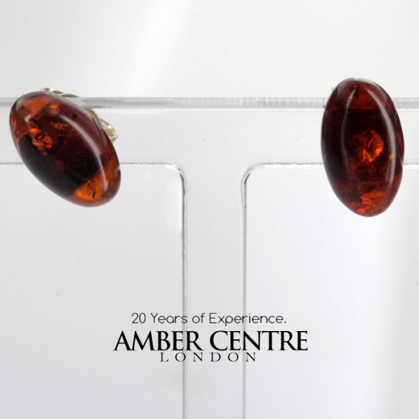 Elegant and Discreet German Baltic Amber Stud Earrings 925 Silver ST0048 RRP£13!!!