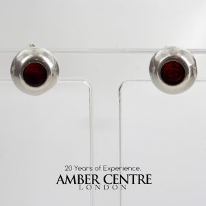 Classic Elegant German Baltic Amber Handmade Stud Earrings 925 Silver ST0050 RRP£20!!!