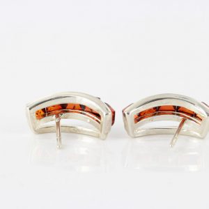 Italian Design German Baltic Amber Handmade Stud Earrings In 925 Silver ST0051 RRP£40!!!