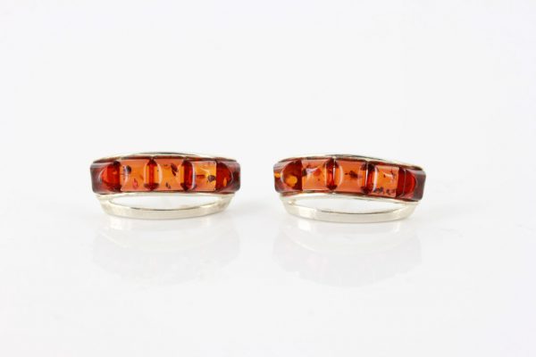 Italian Design German Baltic Amber Handmade Stud Earrings In 925 Silver ST0051 RRP£40!!!