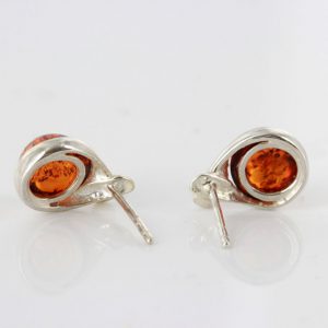 Sophisticated Design German Baltic Amber Stud Earrings In 925 Silver ST0052 RRP£26!!!