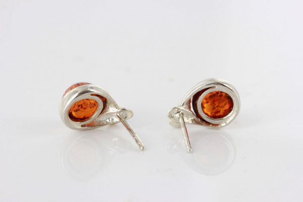 Sophisticated Design German Baltic Amber Stud Earrings In 925 Silver ST0052 RRP£26!!!