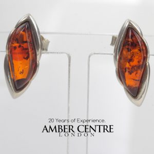 Elegant Italian Style Baltic Amber Stud Earrings 925 Silver ST0057 RRP£34.95!!!
