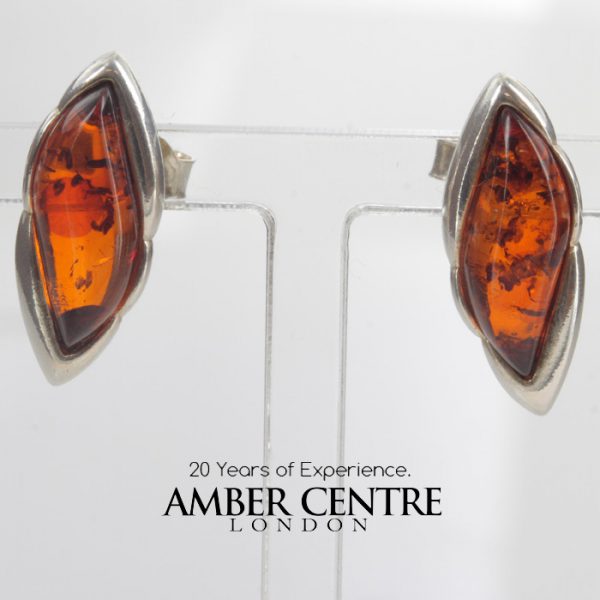 Elegant Italian Style Baltic Amber Stud Earrings 925 Silver ST0057 RRP£34.95!!!