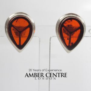 Elegant Italian Style Baltic Amber Stud Earrings 925 Silver ST0058 RRP£40!!!