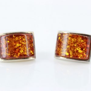 Italian Style Modern German Baltic Amber Stud Earrings In 925Silver ST0077 RRP£50!!!