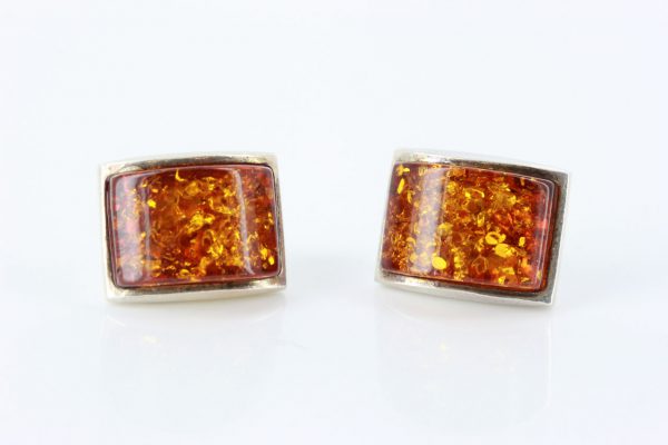 Italian Style Modern German Baltic Amber Stud Earrings In 925Silver ST0077 RRP£50!!!