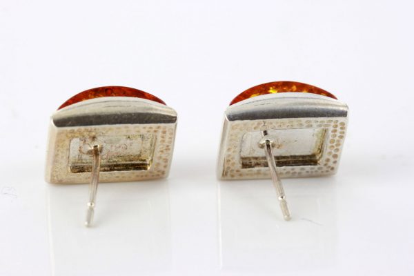 Italian Style Modern German Baltic Amber Stud Earrings In 925Silver ST0077 RRP£50!!!