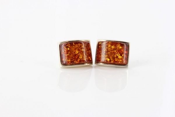 Italian Style Modern German Baltic Amber Stud Earrings In 925Silver ST0077 RRP£50!!!