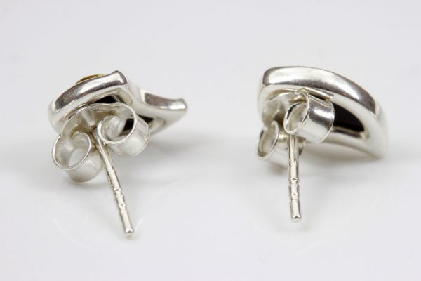 German Baltic Amber Italian Style Stud Earrings In 925 Silver ST0087 RRP£18!!!