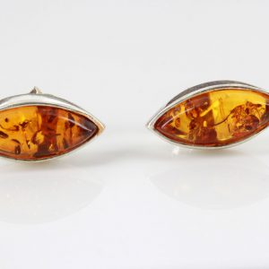 Italian Design German Baltic Amber Stud Earrings In 925 Silver ST0098 RRP£18!!!