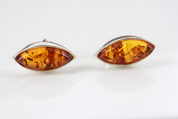 Italian Design German Baltic Amber Stud Earrings In 925 Silver ST0098 RRP£18!!!