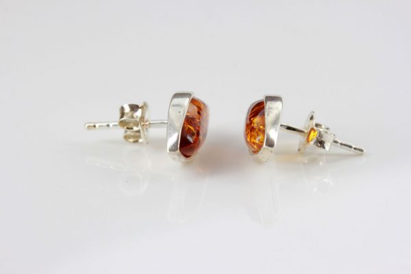 Italian Design German Baltic Amber Stud Earrings In 925 Silver ST0098 RRP£18!!!