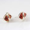 Italian Design Handmade Baltic Amber Stud Earrings In 925 Silver ST0099 RRP£40!!!
