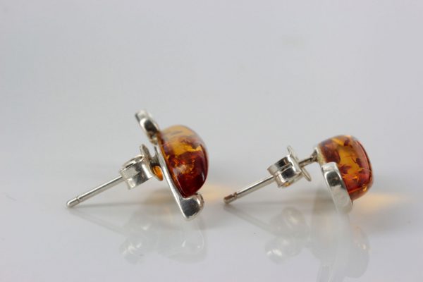 German Baltic Amber Handmade Studs in 925 Sterling Silver ST0104 RRP£40!!!