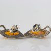 German Baltic Amber Handmade Studs in 925 Sterling Silver ST0104 RRP£40!!!