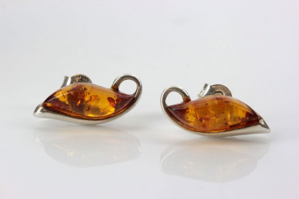 German Baltic Amber Handmade Studs in 925 Sterling Silver ST0104 RRP£40!!!