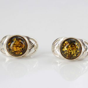 German Baltic Amber Celtic Design Stud Earrings In 925 Silver ST0106 RRP£30!!!