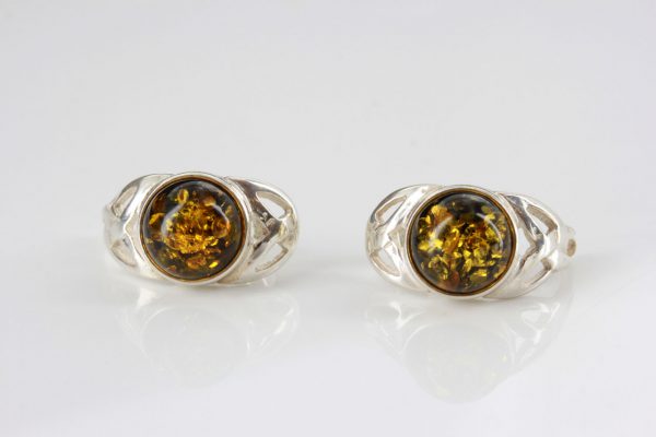 German Baltic Amber Celtic Design Stud Earrings In 925 Silver ST0106 RRP£30!!!