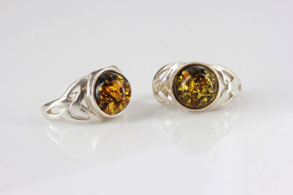 German Baltic Amber Celtic Design Stud Earrings In 925 Silver ST0106 RRP£30!!!