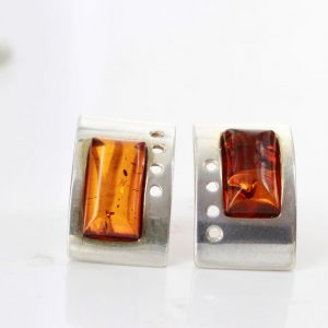 German Baltic Amber Handmade Unique Stud Earrings In 925 Silver ST0110 RRP£50!!!