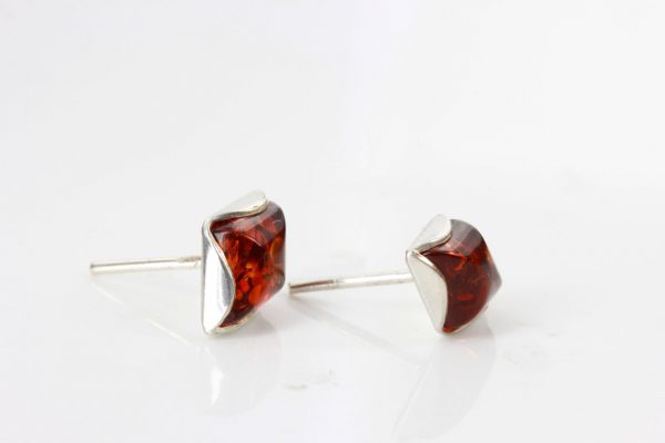 Italian Style Handmade German Baltic Amber Stud Earrings In 925 Silver ST0111 RRP£19!!!