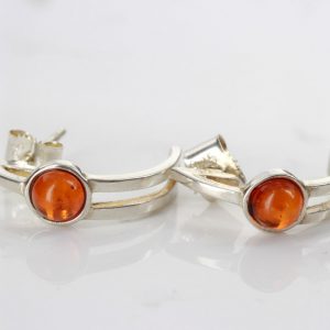 Handmade German Baltic Amber Unique Stud Earrings In 925 Silver ST0112 RRP£25!!!