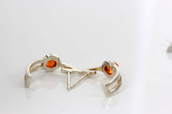 Handmade German Baltic Amber Unique Stud Earrings In 925 Silver ST0112 RRP£25!!!