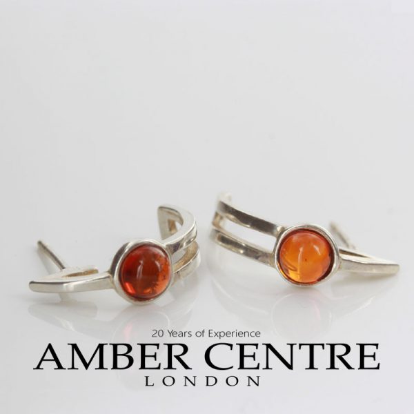 Handmade German Baltic Amber Unique Stud Earrings In 925 Silver ST0112 RRP£25!!!